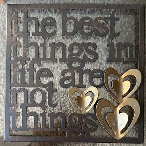 Decorative Metal Wall Art with Heart Accents